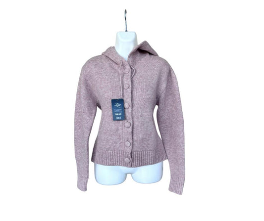 Suéter para dama color rosa con gorro